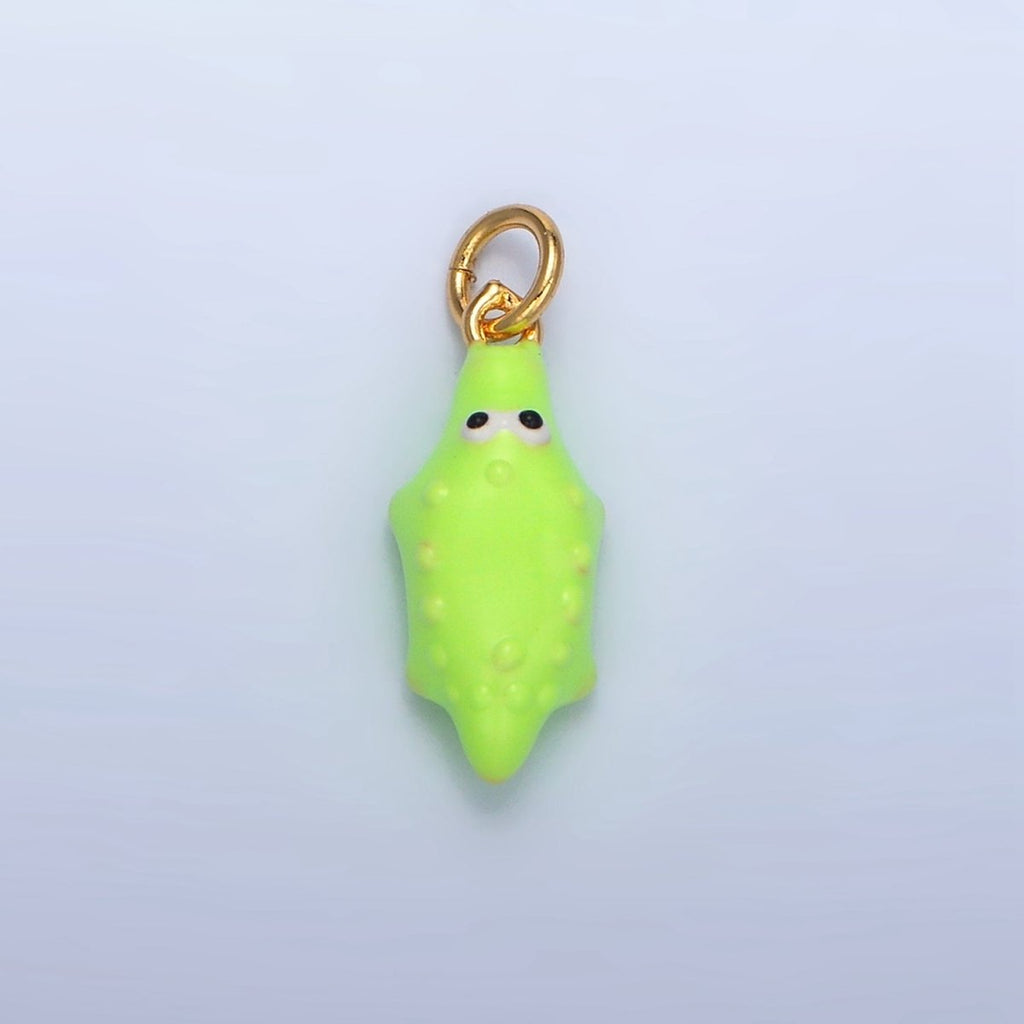 24K Gold plated Neon Green Cute Tiny Alligator Animal Charm | X - 308 - DLUXCA