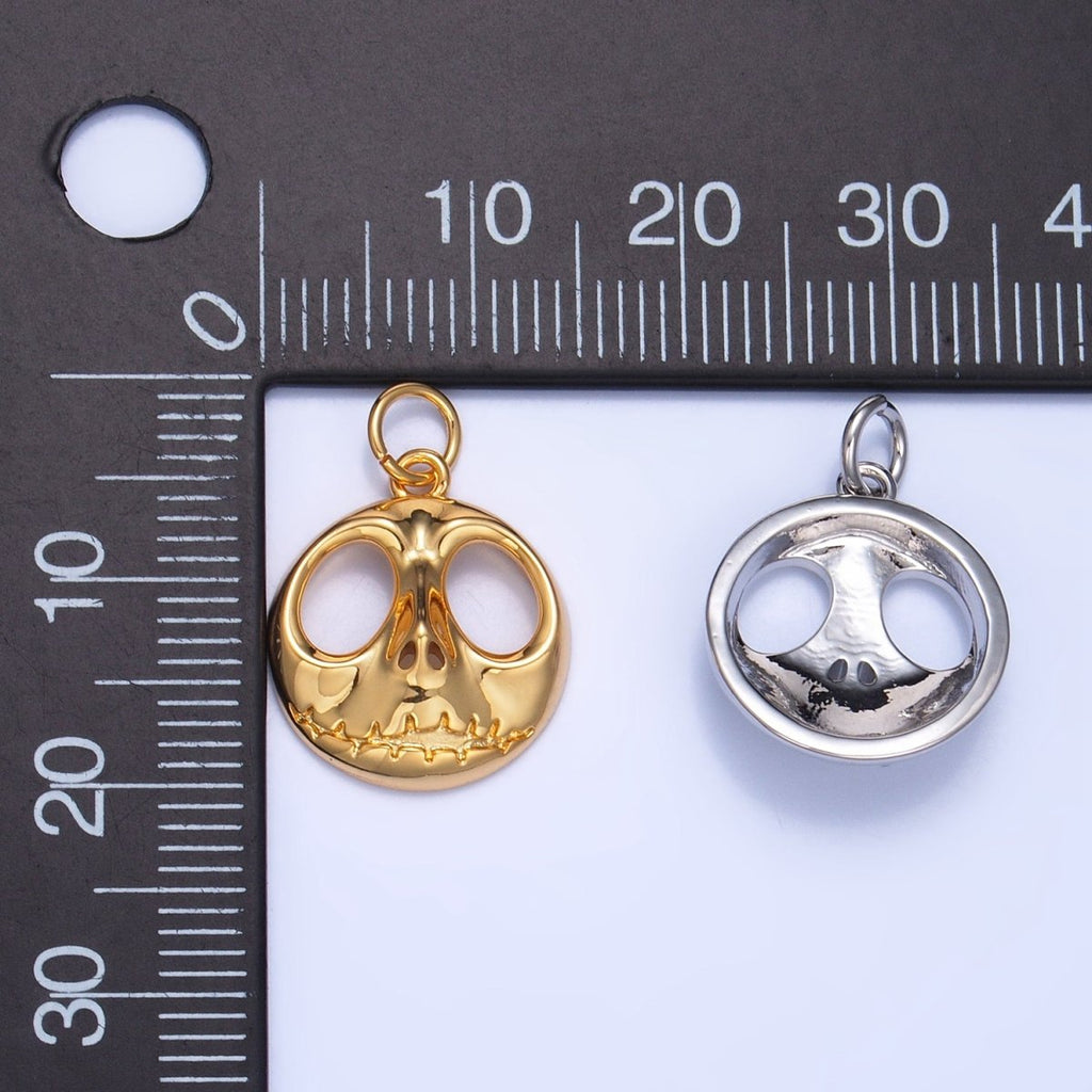 24K Gold plated Nightmare Skeleton Charm in Gold & Silver | X926 - DLUXCA