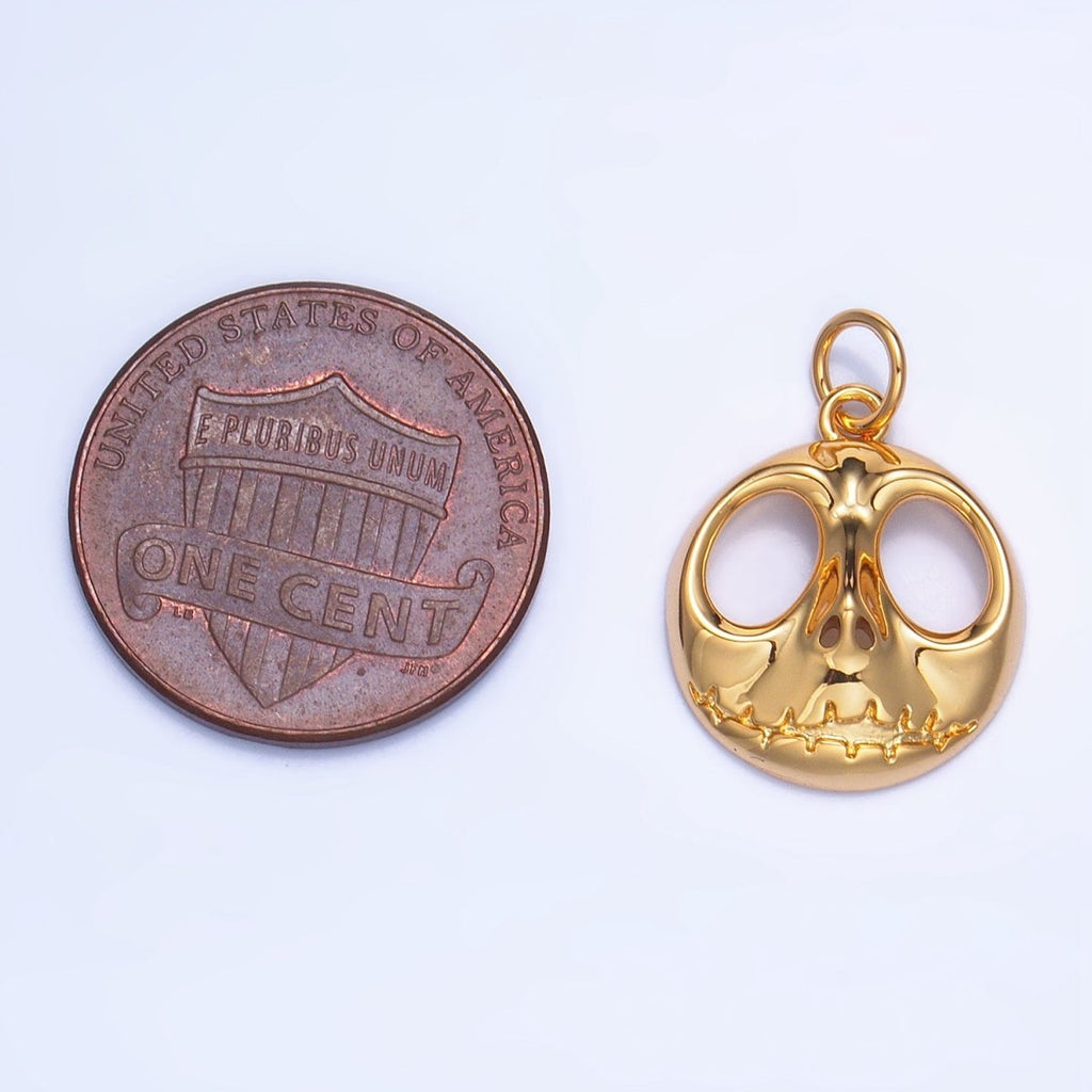 24K Gold plated Nightmare Skeleton Charm in Gold & Silver | X926 - DLUXCA