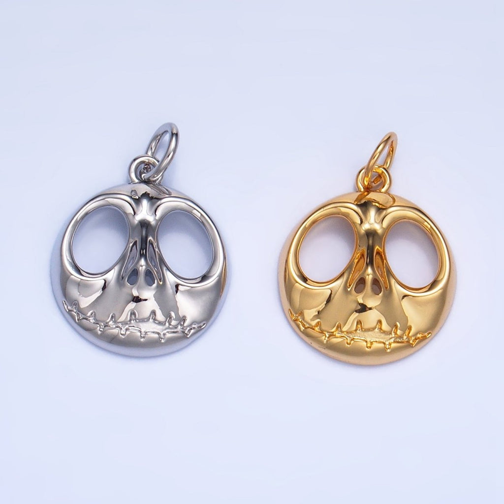 24K Gold plated Nightmare Skeleton Charm in Gold & Silver | X926 - DLUXCA