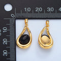 24K Gold plated Onyx Gemstone Molten Curved Pendant in Gold & Silver | AA986