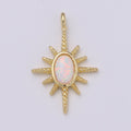 24K Gold plated Opal White Blue Star Pendant Northstar Charme E-027 E-028 - DLUXCA