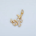 24K Gold plated Open Celestial Crescent Moon Ribbon Bow Butterfly CZ Charm | N1411 - DLUXCA