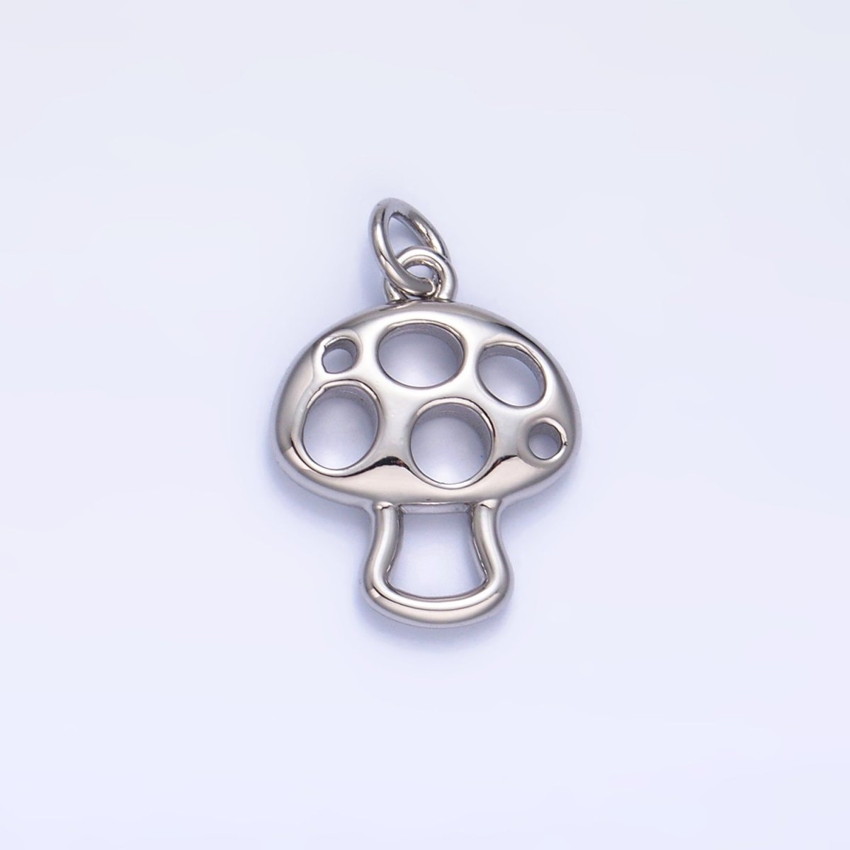 24K Gold plated Open Mushroom Charm in Gold & Silver | W218