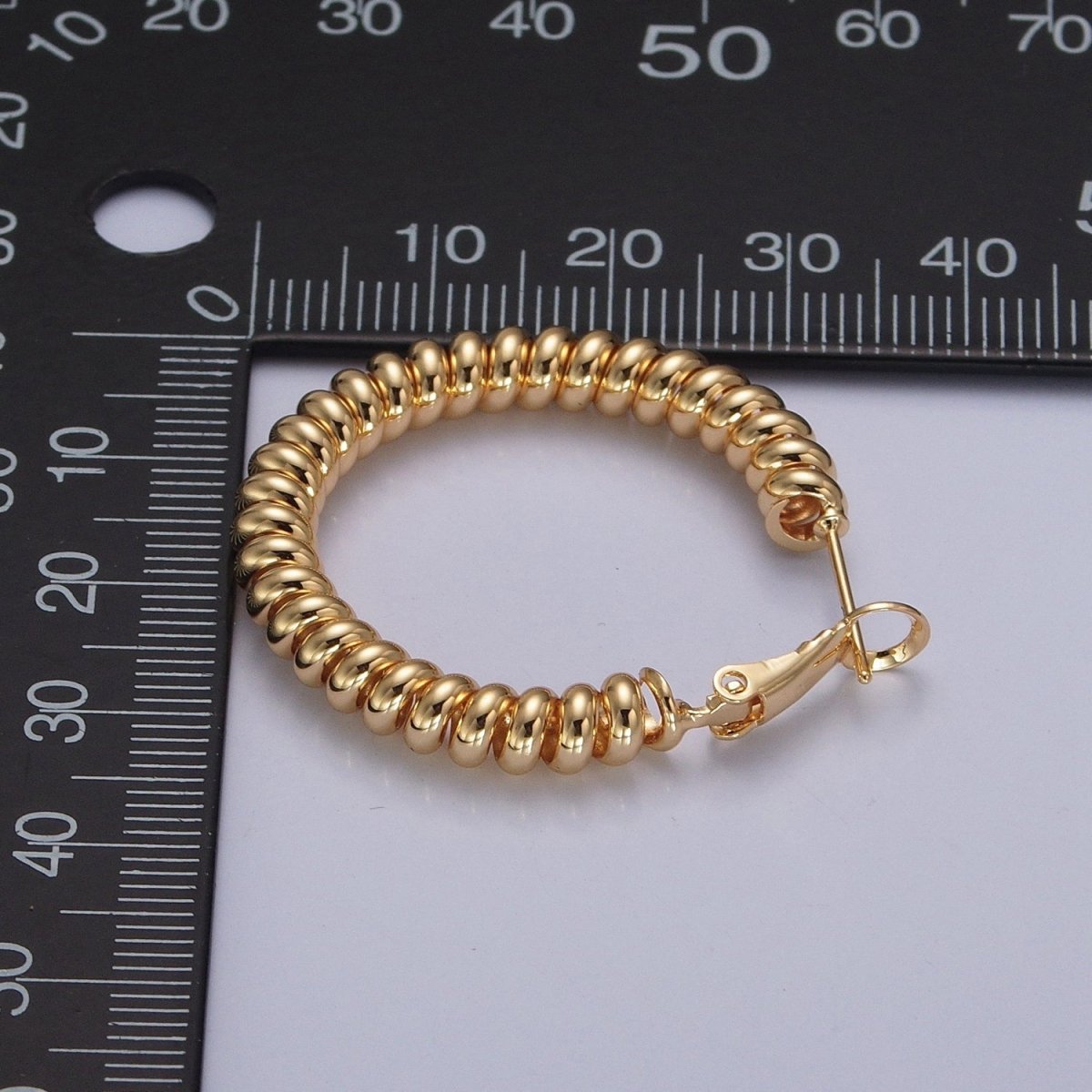 24K Gold plated Open Spiral Cord Lever Back Hoop Earrings in Gold / Silver P-302 P-303 - DLUXCA
