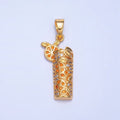 24K Gold plated Orange Slice Juice Micro Paved CZ Drink Pendant in Gold & Silver | AA991