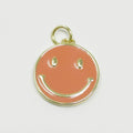 24K Gold plated Orange Smiley Face Charm E-084 - DLUXCA
