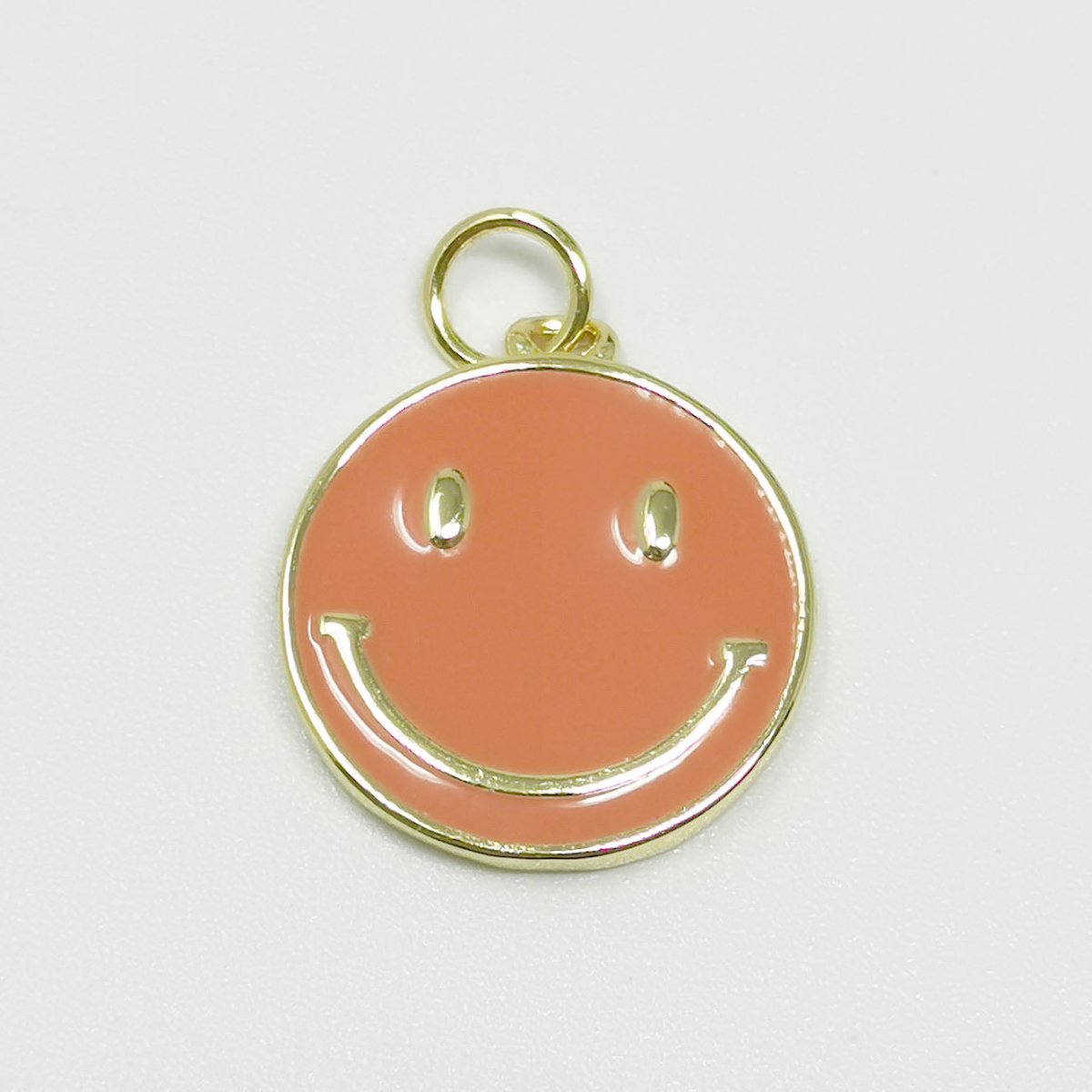 24K Gold plated Orange Smiley Face Charm E-084 - DLUXCA