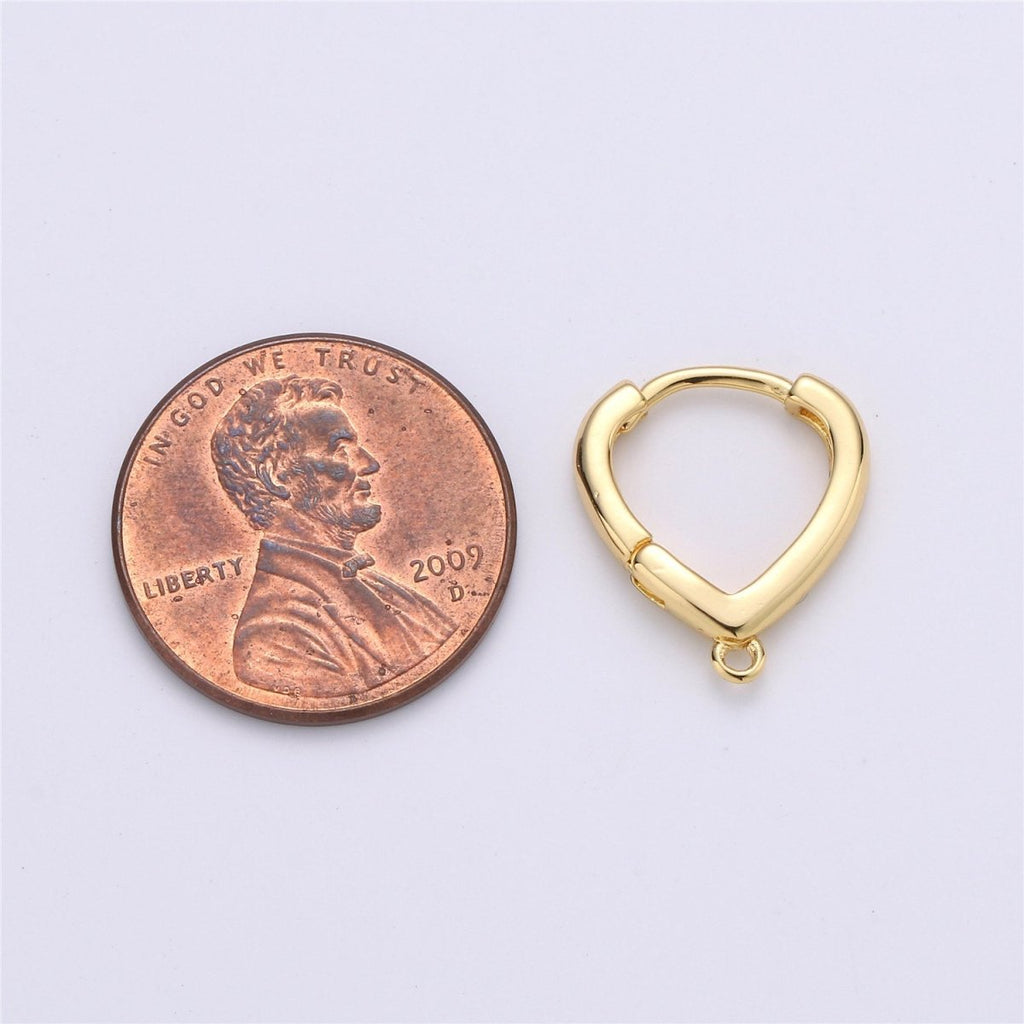 24k Gold plated Oval Easy Snap Earring with Jump Ring, Earring Supplies for DIY Earring Jewelry, Snap Click On Earring, Oval Shape K-467 K-867 - DLUXCA