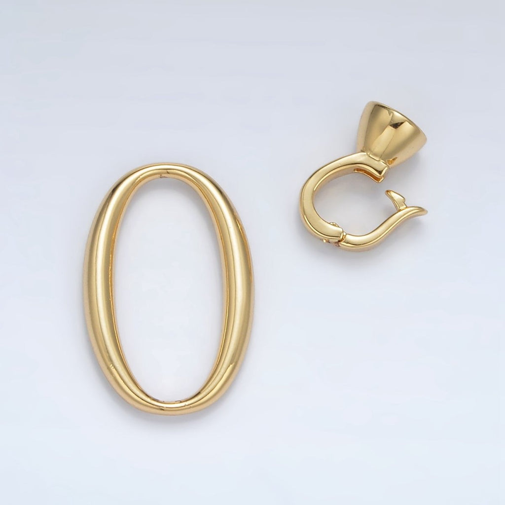 24K Gold plated Oval Snap Latch Closure Findings Set | Z862 - DLUXCA