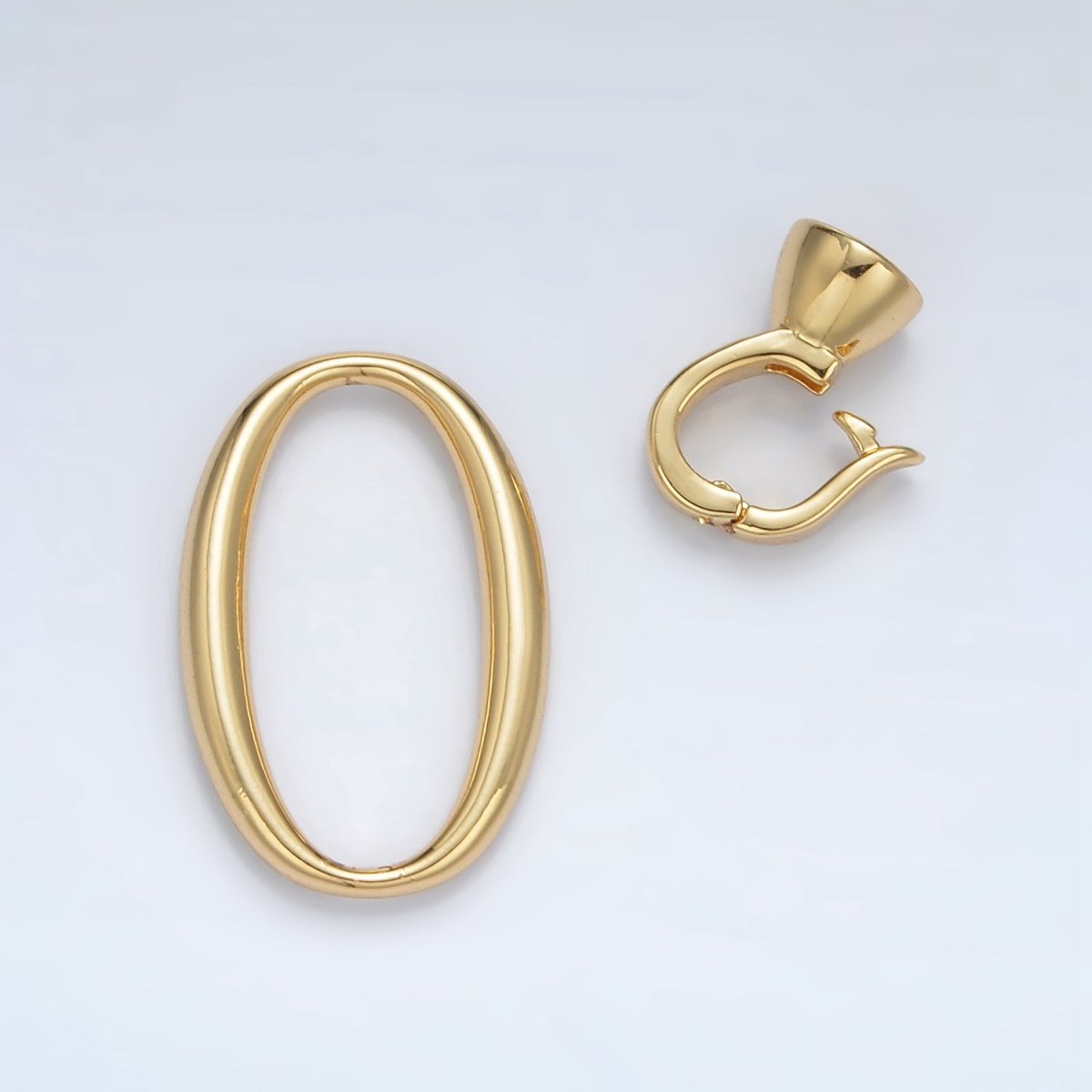 24K Gold plated Oval Snap Latch Closure Findings Set | Z862 - DLUXCA