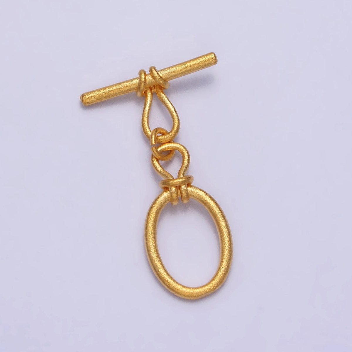 24K Gold plated Oval Tie Knot Matte Gold Toggle Clasps Closure Supply | Z-090 - DLUXCA