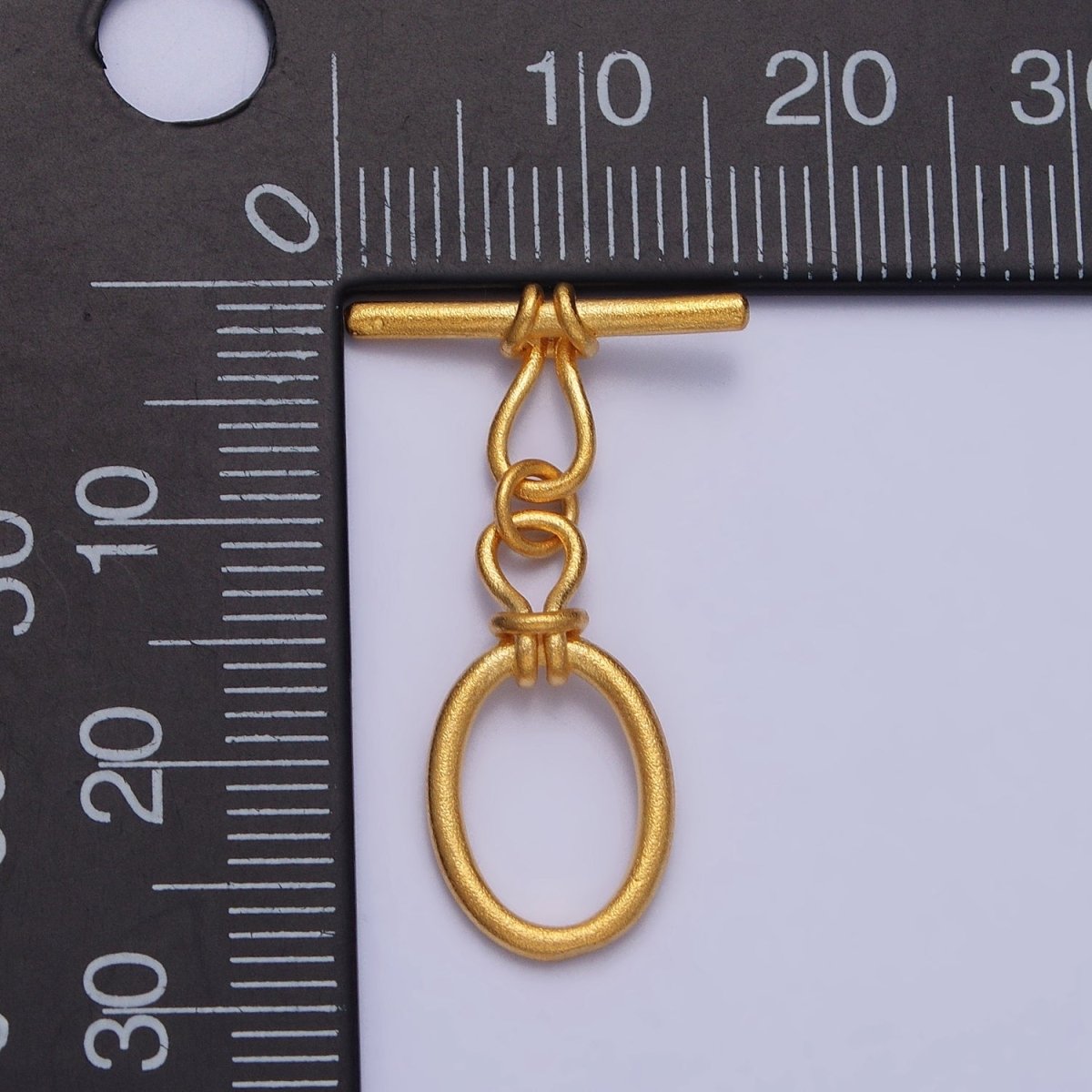 24K Gold plated Oval Tie Knot Matte Gold Toggle Clasps Closure Supply | Z-090 - DLUXCA