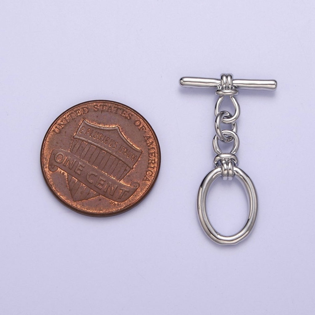 24k Gold plated Oval Toggle Clasp, Jewelry Clasp OT Clasp Findings L-699 L-700 L-701 - DLUXCA