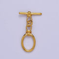 24k Gold plated Oval Toggle Clasp, Jewelry Clasp OT Clasp Findings L-699 L-700 L-701 - DLUXCA