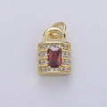 24k Gold plated Padlock Charms, Dainty Lock Charms, Padlock Pendant, Gold Charm, Micro Pave Padlock Bracelet Necklace Charms, 15x8mm D-572 - DLUXCA