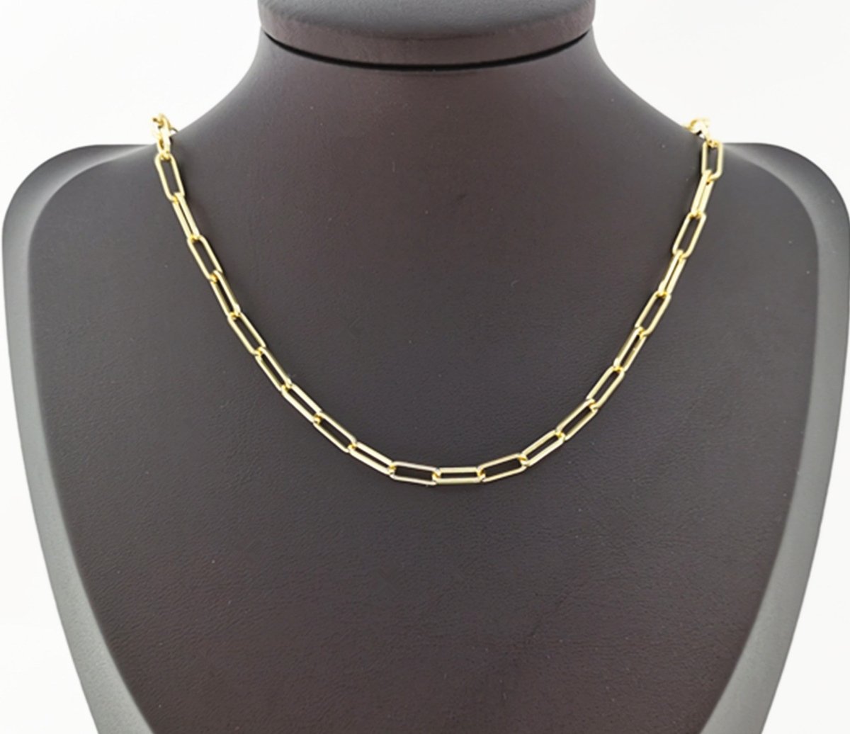 24K Gold plated Paperclip Cable Chain by Yard, Wholesale bulk Roll Chain for Jewelry Making | ROLL-172 - DLUXCA