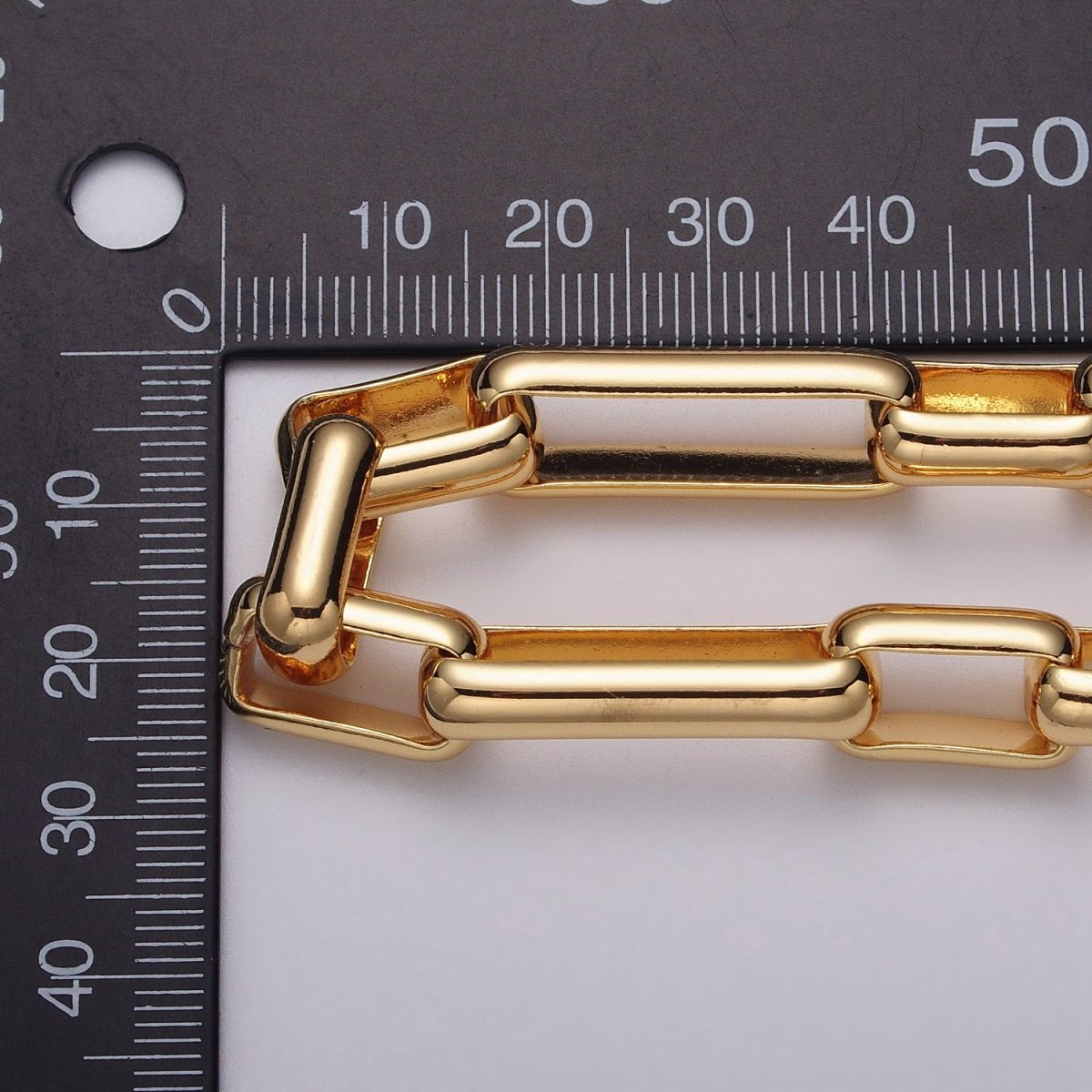24K Gold plated PAPERCLIP Chain by Yard Unfinished Chain For Necklace Bracelet Jewelry Making | ROLL-1131 Clearance Pricing - DLUXCA