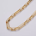 24K Gold plated PAPERCLIP Chain by Yard Unfinished Chain For Necklace Bracelet Jewelry Making | ROLL-1131 Clearance Pricing - DLUXCA