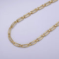 24K Gold plated Paperclip Chain, Curved 12.6X5.4mm Chain For Jewelry Bracelet Making | ROLL-701 Clearance Pricing - DLUXCA