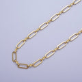 24K Gold plated Paperclip Engraved Figure Eight Link Unfinished Bulk Unique Chain Jewelry Component | ROLL-856 Clearance Pricing - DLUXCA