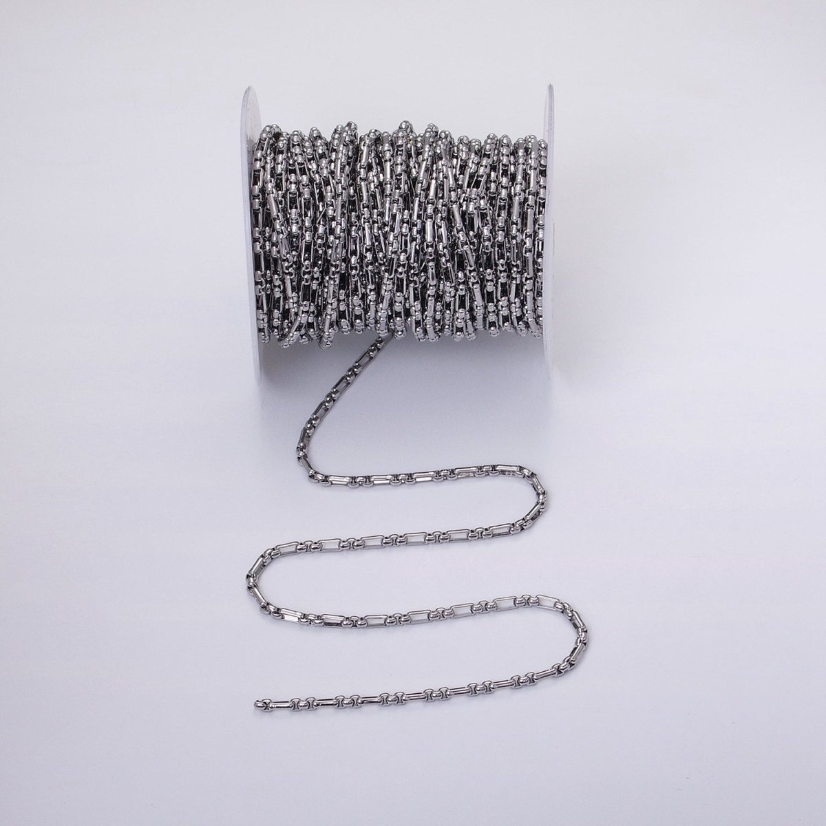24k Gold plated PaperClip Figaro Long and Short Fancy 3.5mm Cable Chain Link Unfinished Yard Chain in Gold & Silver | ROLL-1315 ROLL-1316 Clearance Pricing