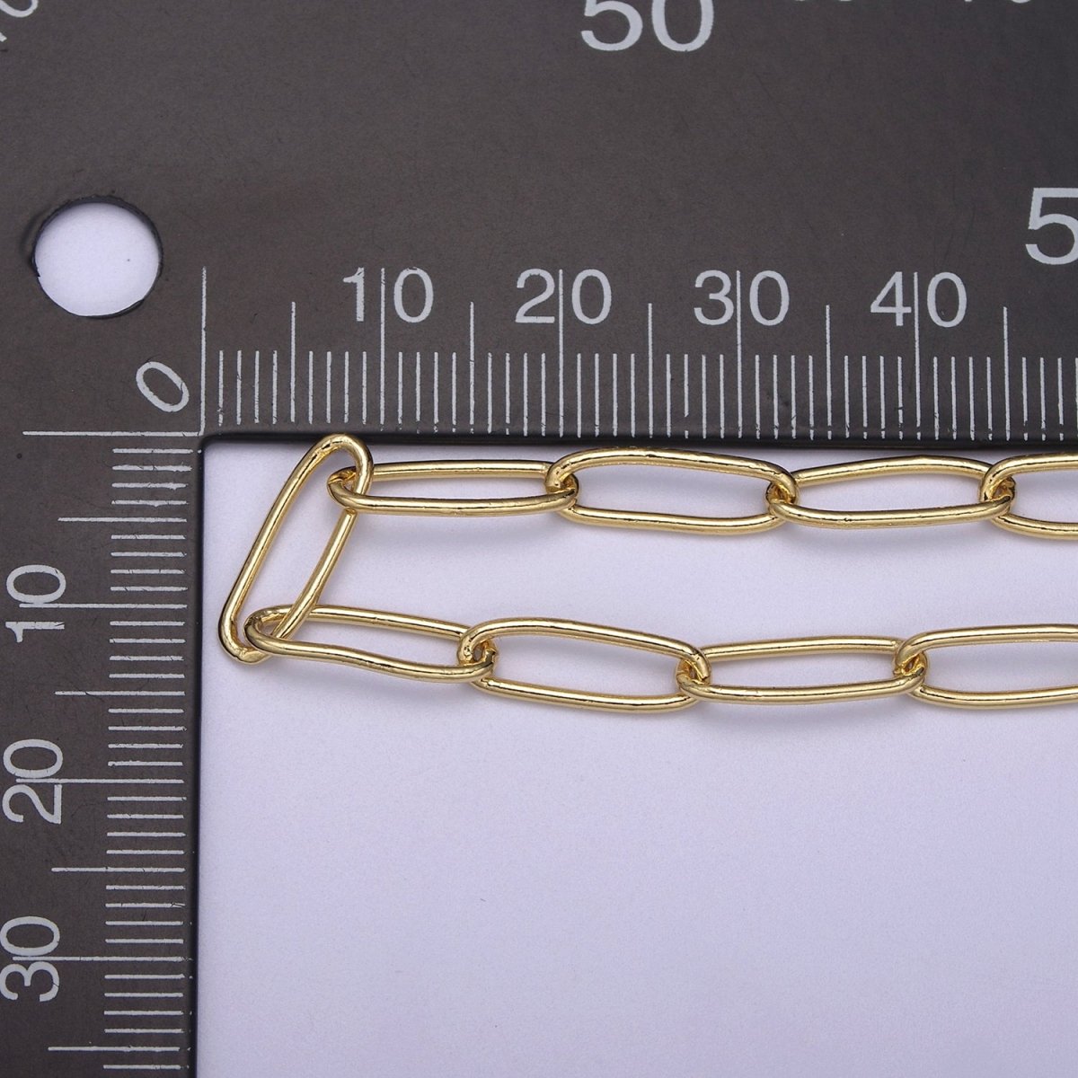 24K Gold plated Paperclip Unfinished Chain, 14X5mm paperclip Chain in Gold & Silver For Jewelry Making Supply Component | ROLL-678, ROLL-679 Clearance Pricing - DLUXCA