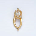24K Gold plated Paved CZ Ovel with Snap Lock Latch Closure Findings Set | Z - 890 - DLUXCA