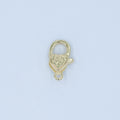 24K Gold plated Paw Print Heart Lobster Claw Clasp Closure Finding in Gold & Silver | Z1140 - DLUXCA