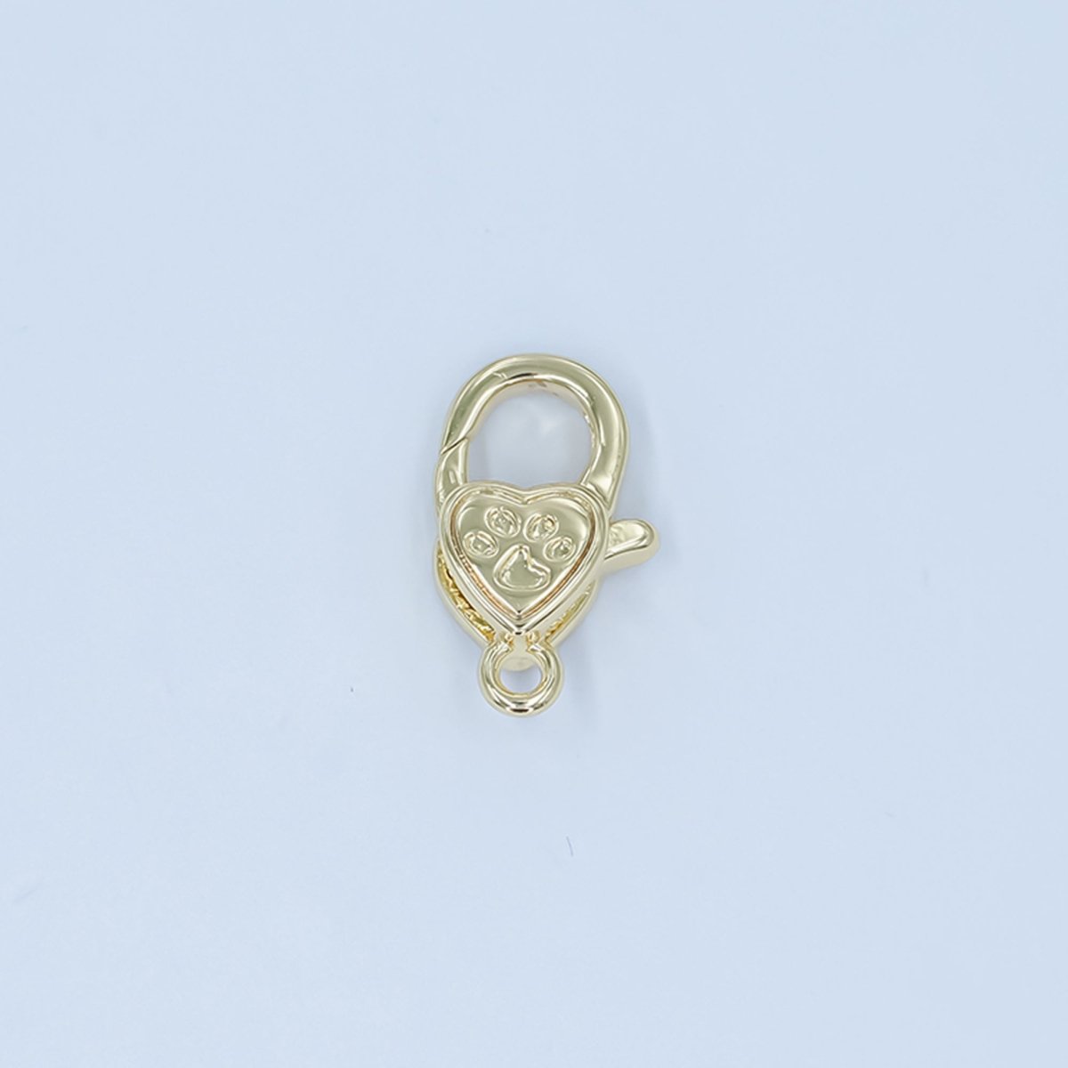 24K Gold plated Paw Print Heart Lobster Claw Clasp Closure Finding in Gold & Silver | Z1140 - DLUXCA