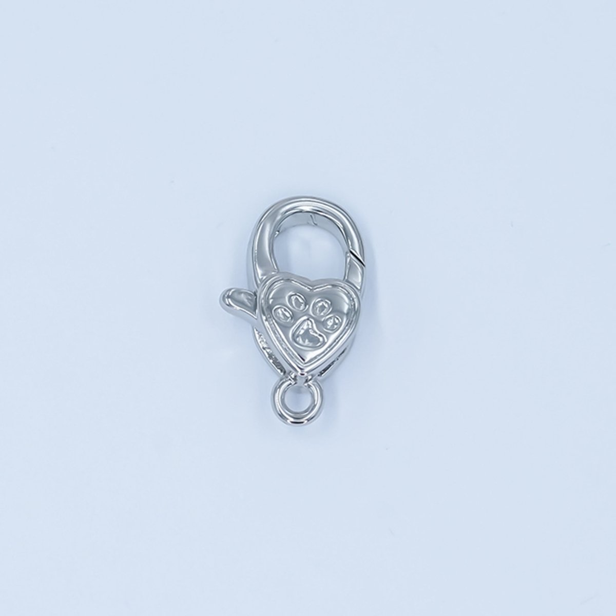 24K Gold plated Paw Print Heart Lobster Claw Clasp Closure Finding in Gold & Silver | Z1140 - DLUXCA