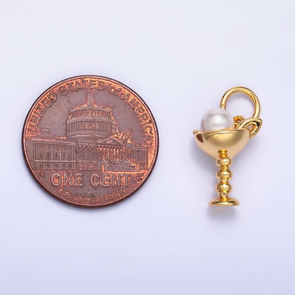 24K Gold plated Pearl Ice Cream Dessert Food Charm | W428 