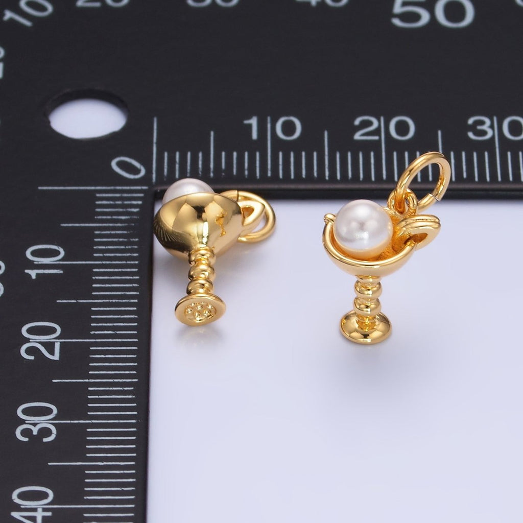 24K Gold plated Pearl Ice Cream Dessert Food Charm | W428 