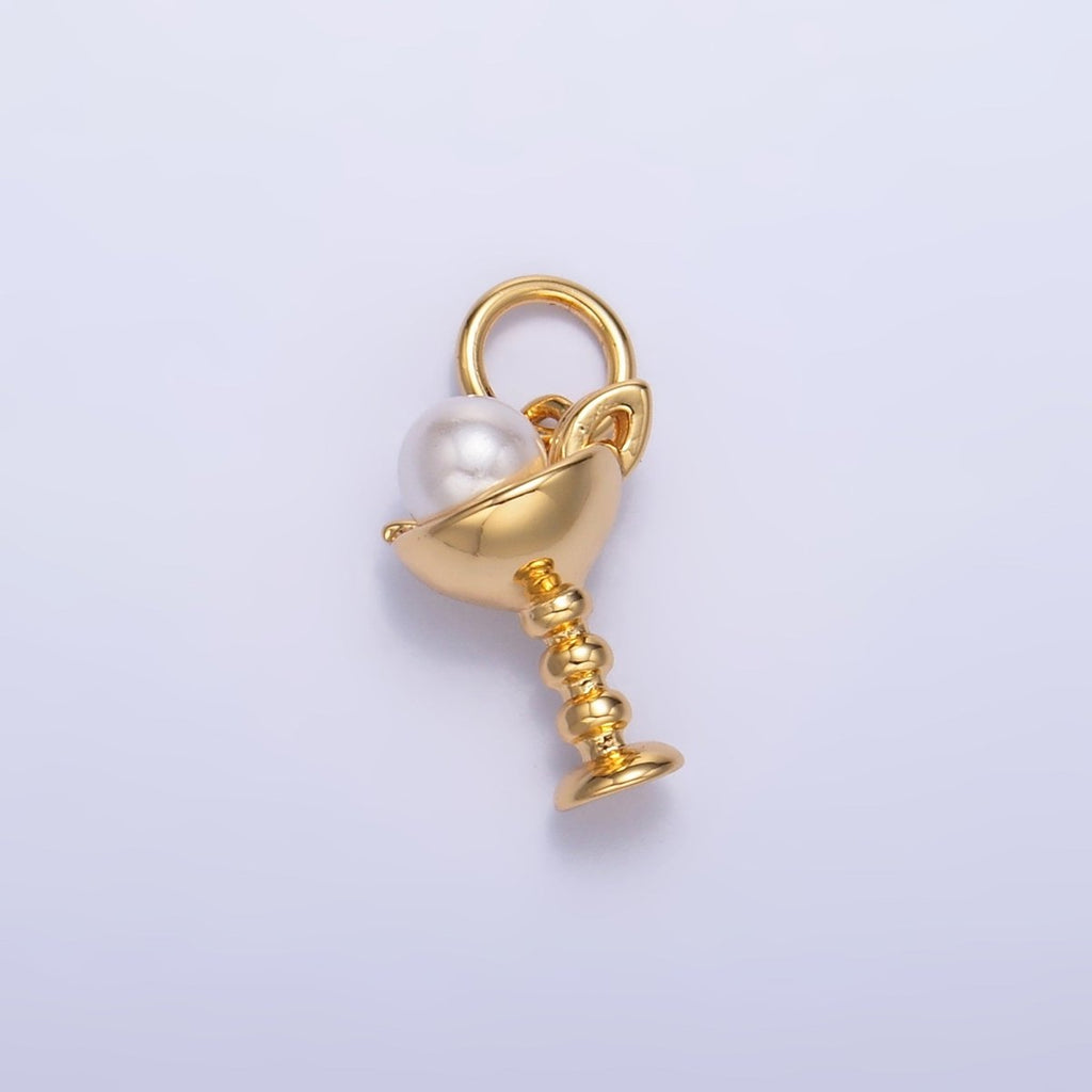 24K Gold plated Pearl Ice Cream Dessert Food Charm | W428 