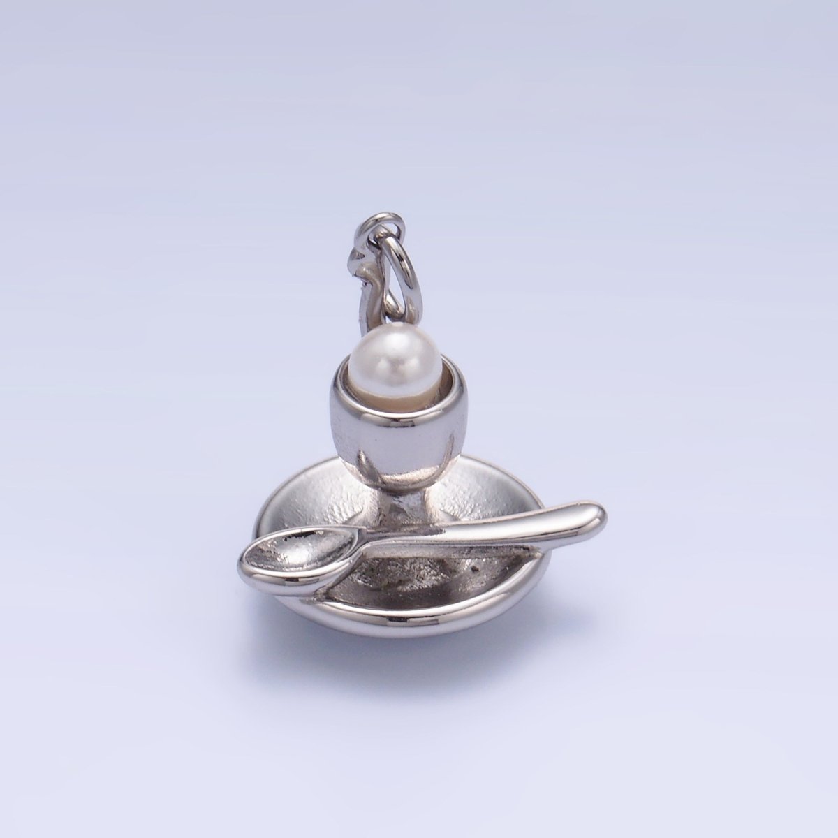 24K Gold plated Pearl Ice Cream Sundae Dessert Food Charm in Gold & Silver | W427 - DLUXCA