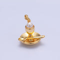 24K Gold plated Pearl Ice Cream Sundae Dessert Food Charm in Gold & Silver | W427 - DLUXCA