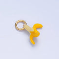 24K Gold plated Peeled Banana Fruit Enamel Mini Multidimensional Charm | W058 - DLUXCA