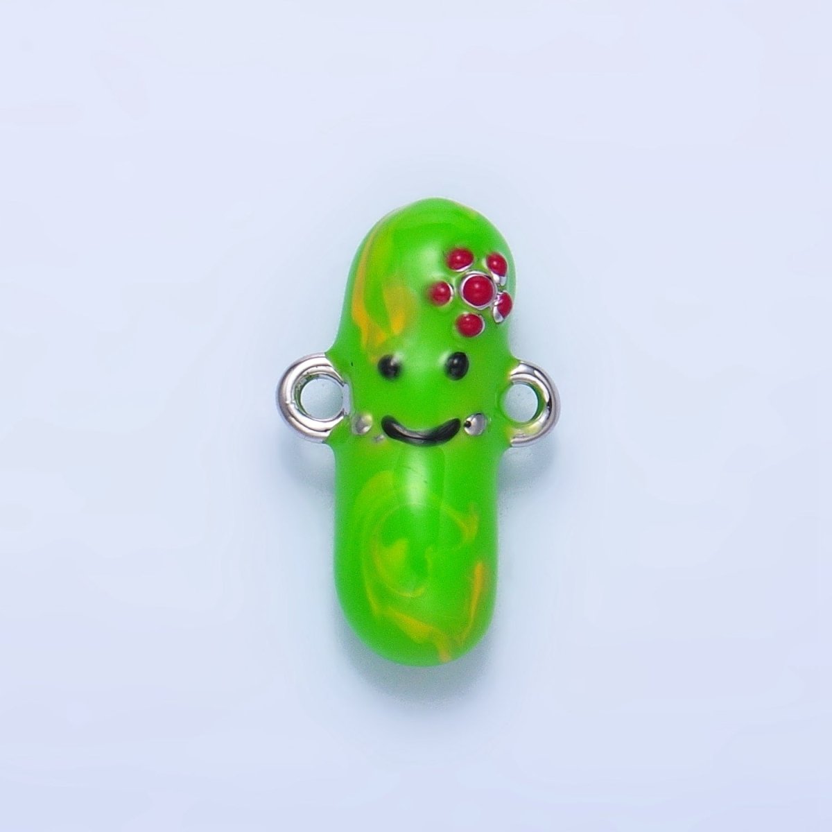 24K Gold plated Pickle Cucumber Fruit Enamel Connector in Gold & Silver | F766