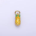 24K Gold plated Pineapple Fruit Enamel Charm | C743 - DLUXCA