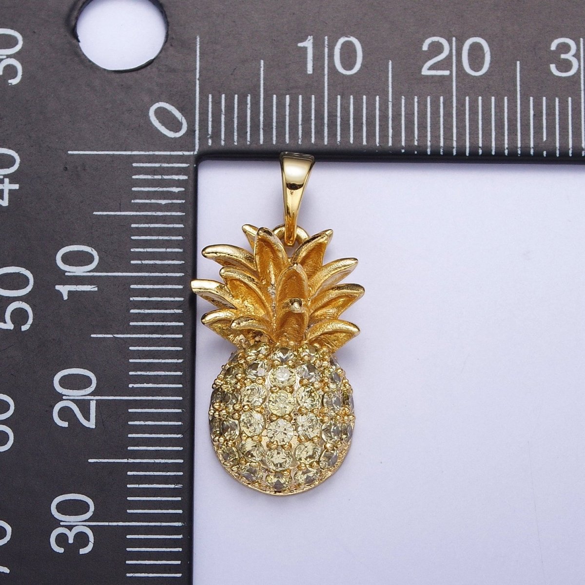 24k Gold plated Pineapple Pendant for Necklace Bracelet Tropical Fruit Jewelry Inspired H-391 - DLUXCA