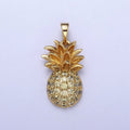 24k Gold plated Pineapple Pendant for Necklace Bracelet Tropical Fruit Jewelry Inspired H-391 - DLUXCA