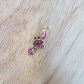 24K Gold plated Pink Crab Micro Pave CZ Charms, Cute Dainty Ocean Sea Cubic Zirconia Charm Bracelet Earring Necklace for Jewelry Making D-498 - DLUXCA
