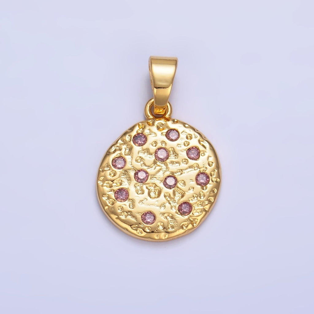 24K Gold plated Pink CZ Cookie Food Pendant in Gold & Silver | AA1428 