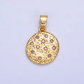 24K Gold plated Pink CZ Cookie Food Pendant in Gold & Silver | AA1428 