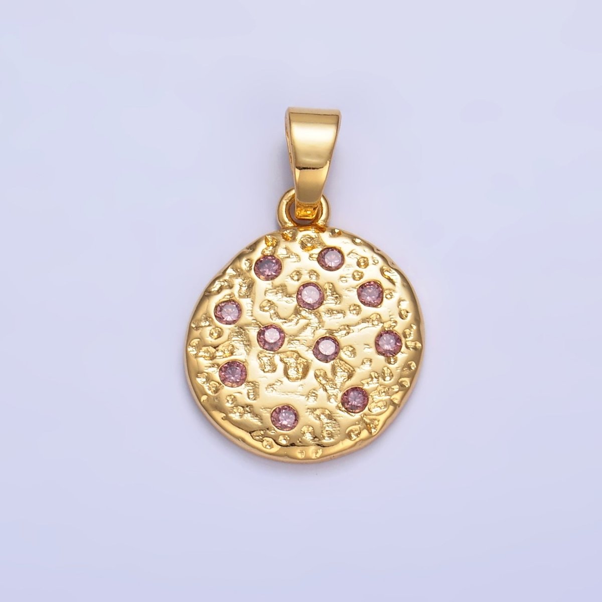 24K Gold plated Pink CZ Cookie Food Pendant in Gold & Silver | AA1428 