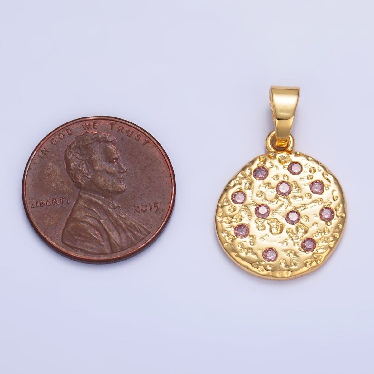 24K Gold plated Pink CZ Cookie Food Pendant in Gold & Silver | AA1428 