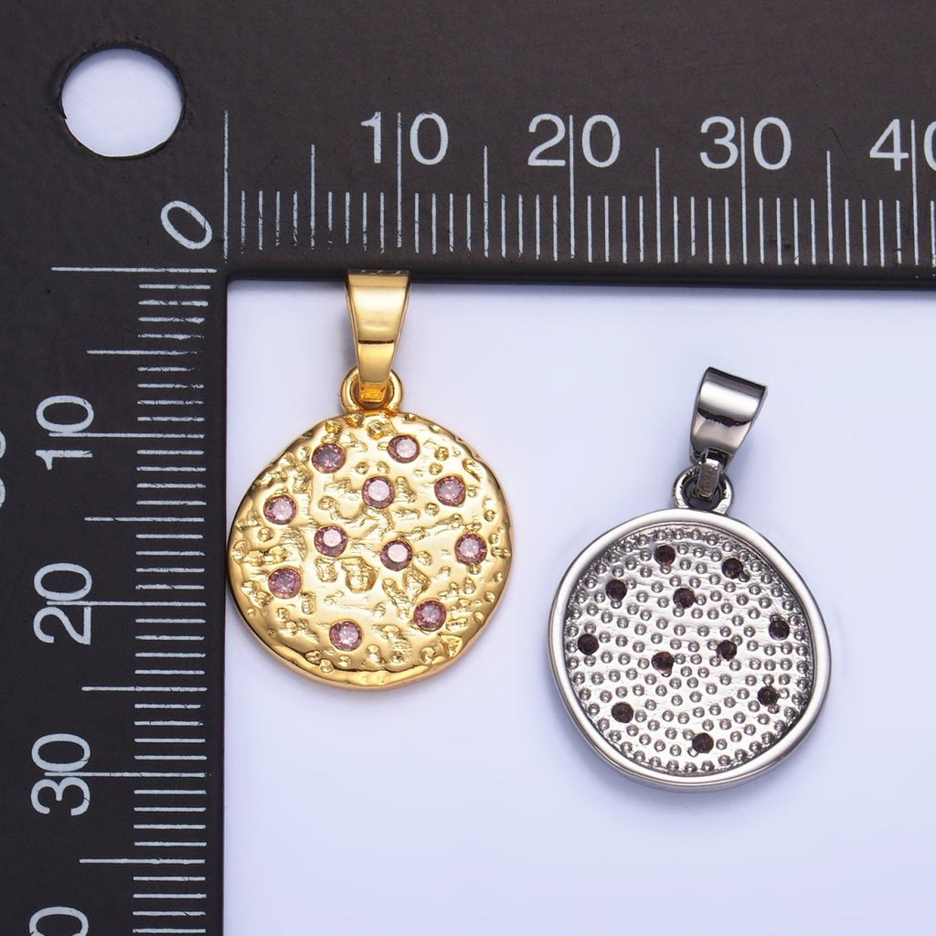 24K Gold plated Pink CZ Cookie Food Pendant in Gold & Silver | AA1428 