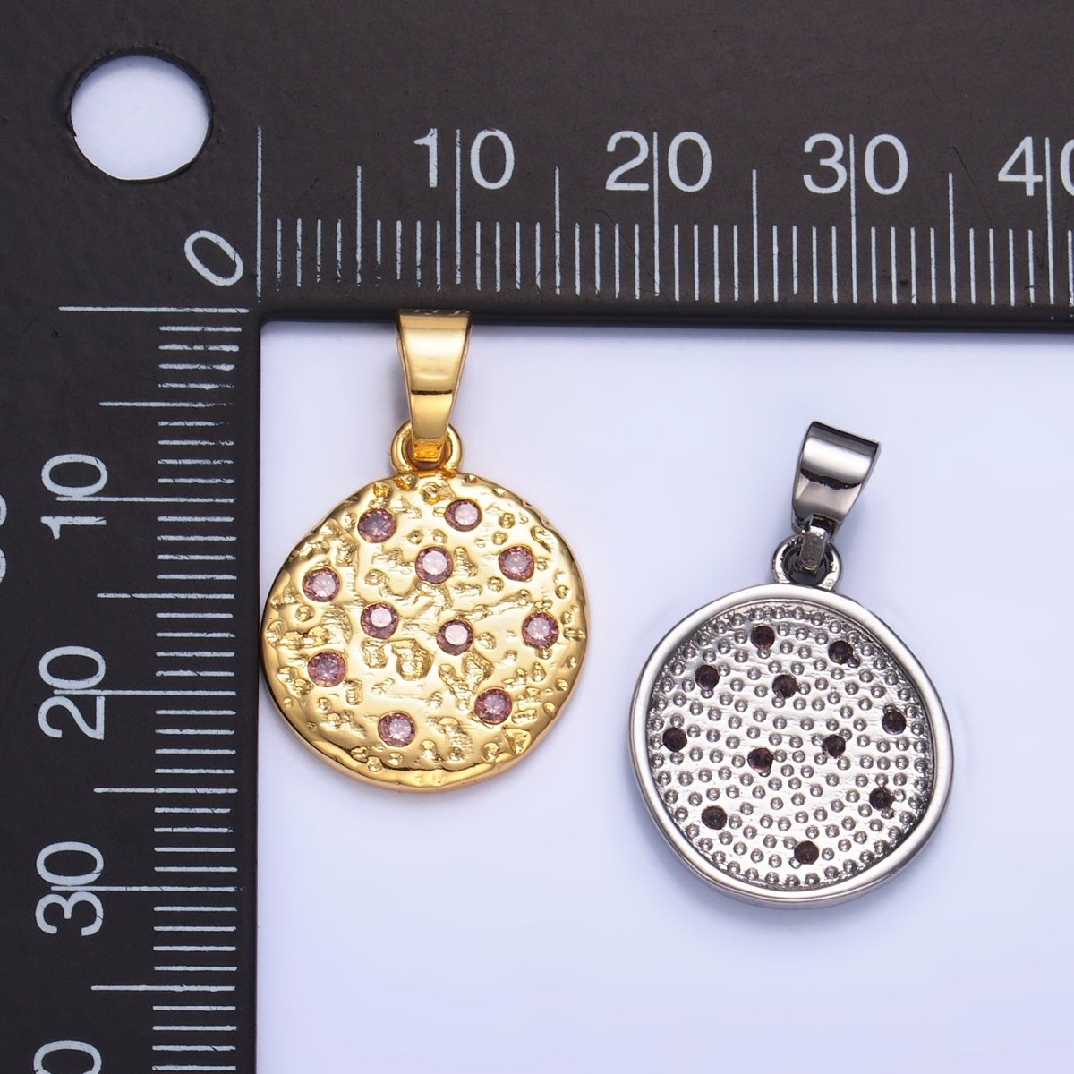 24K Gold plated Pink CZ Cookie Food Pendant in Gold & Silver | AA1428 