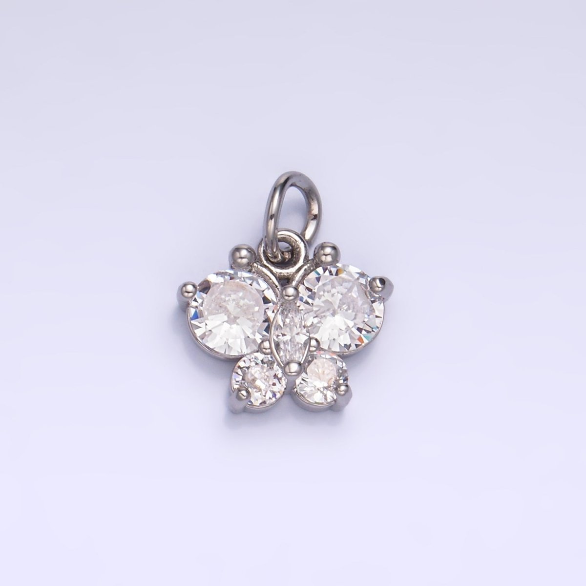 24K Gold plated Pink, Multicolor, Red CZ Butterfly Charm in Gold & Silver | M806 M807 