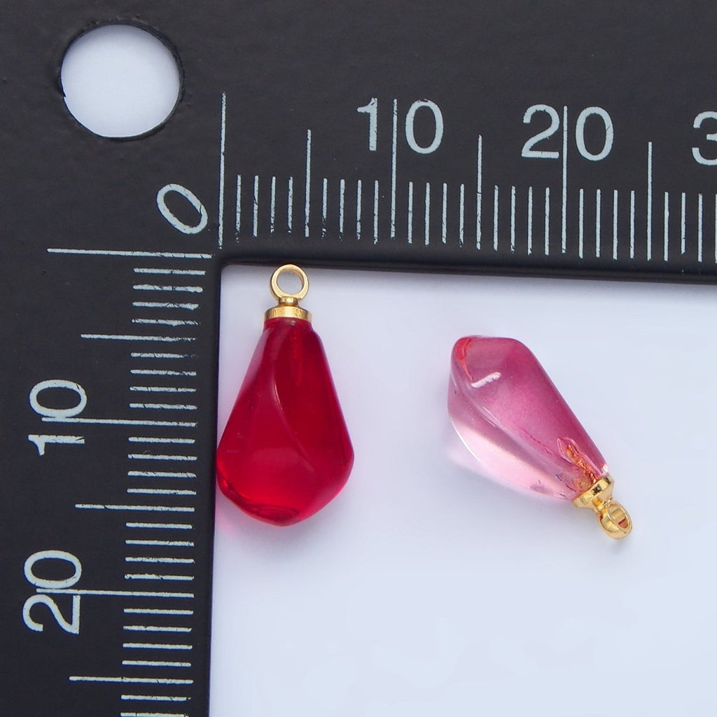 24K Gold plated Pink Pomegranate Charm | X906 - DLUXCA
